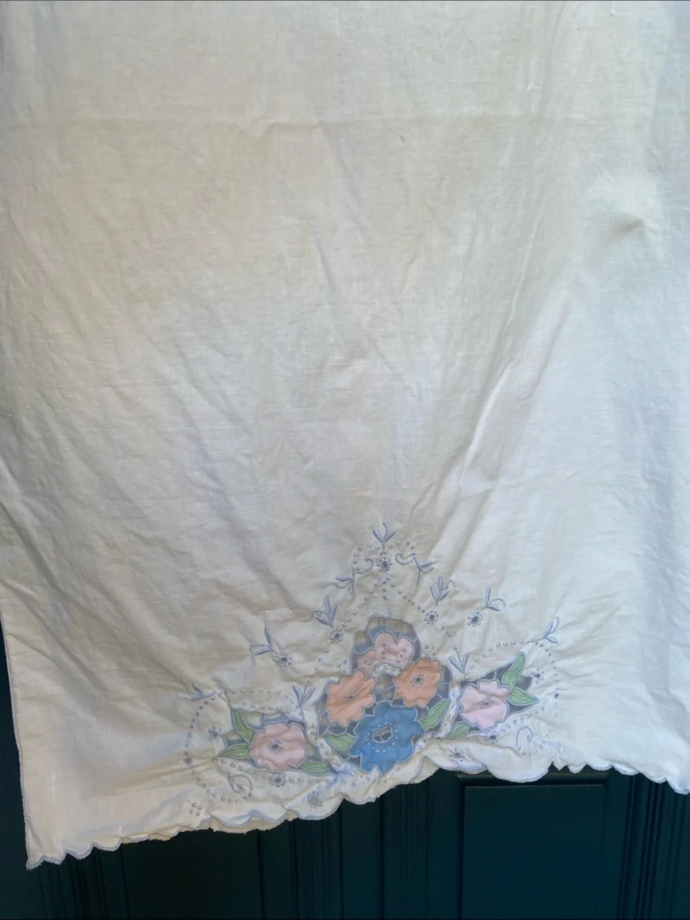 Vintage pillowcase with gorgeous needlework